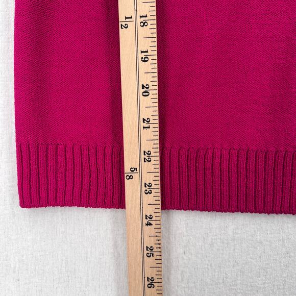 ST JOHN SPORT Santana Knit Pointelle Tank Womens Large Fuschia Pink Sleeveless - Picture 13 of 13